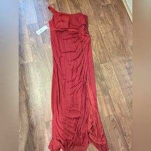 Nwt Azazie Cassia Dress Women's A16 Size Burgundy Bridesmaid Formal Off Shoulder